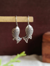 Oxidized Silver Fish Hook Earrings | AMOLA