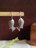 Oxidized Silver Fish Hook Earrings | AMOLA