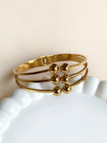Golden Stainless Steel Open Bangle | AMOLA