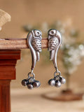 Oxidised Silver-Tone Peacock Stud Earrings – Elegant & Casual Wear | AMOLA