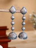 Elegant Lightweight Silver-Plated Jhumka Earrings with Trendy Design | AMOLA