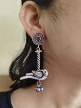 Replica Peacock Oxidised Dangler Earrings | AMOLA