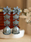 Elegant Silver Look-Alike Jhumka Earrings | AMOLA