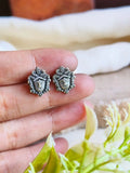 Unique Oxidized Tiny Face Stud Earrings | AMOLA