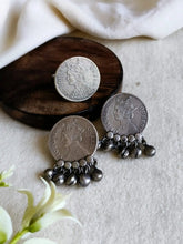 Antique Silver Coin Stud & Ring Set | AMOLA