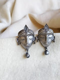 ✨ Divine Kahna Face Silver Plated Studs | AMOLA