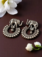 Silver plated Elephant Dangler Earrings | AMOLA