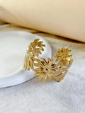 Golden Floral Adjustable Bangle Bracelet | AMOLA