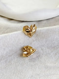 Golden Hammered Heart Mini Stud Earring | AMOLA
