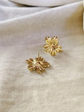 Golden Floral Statement Stud Earrings | AMOLA