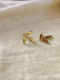 Golden Leaf Elegance Stud Earrings | AMOLA