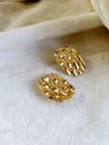 Gold Plated Texture Geometric Shaped Studs | AMOLA