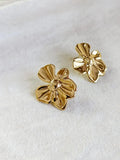 Golden Floral Tarnish-Free Stud Earrings | AMOLA