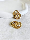 Interlocking Golden Tone Hoop Earrings | AMOLA
