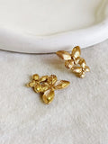 Golden Layered Butterfly Anti-Tarnish Studs | AMOLA