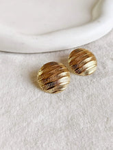 Elegant Gold-Plated Hollow Round Stud | AMOLA