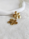 Golden Mini Floral Stud Earrings | AMOLA
