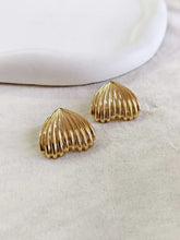 Golden Heart Shell Elegance Stud Earrings | AMOLA