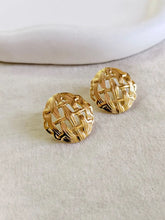 Basket Dome Textured Golden Stud Earrings | AMOLA