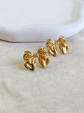Chic Golden Bow Anti-Tarnish Stud Earrings | AMOLA