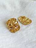 Retro Hammered Gold-Plated Modern Studs | AMOLA