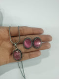 Green Onyx Oxidized chain Pendant Set | AMOLA