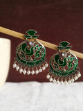 Meenakari Peacock Oxidized Chandbali Earring | AMOLA