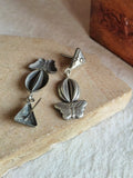 Silver Look Oxidized Butterfly Dangler Earring | AMOLA