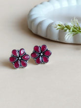 Daily Wear Floral Oxidized Stud Earrings | AMOLA