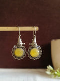 Silver Look-Alike Elephant Earrings with Monalisa Stones | AMOLA