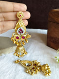 Traditional Kashmiri Gold Tone Jhumka Earrings | AMOLA