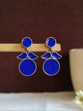Enamel Oxidized Silver Dangler Earrings | AMOLA