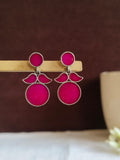 Enamel Oxidized Silver Dangler Earrings | AMOLA