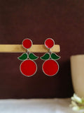 Enamel Oxidized Silver Dangler Earrings | AMOLA