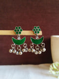 Oxidized Silver Enamel Ghungroo Drop Earring | AMOLA