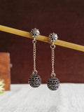 Ornate Silver Ball Charm Dangler Earrings | AMOLA