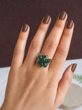 Oxidised Silver Butterfly Gemstone Ring | AMOLA