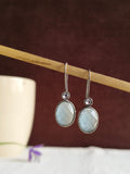 Silver Oxidized Oval Shape Hook Earrings | AMOLA