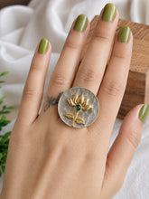 Coin Shaped Oxidised Ring | AMOLA