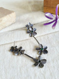 Oxidized Silver Floral Dangler Earrings | AMOLA