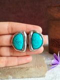 Monalisa Pink Stone Oxidized Stud Earrings | AMOLA