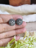 Oxidized Spiritual Mata Ji Stud Earrings - Shop AMOLA
