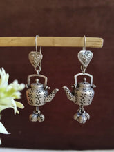 Silver-Plated Kettle Hook Earrings with Ghungroo | AMOLA