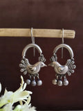 Bird Oxidised Hook Earring With Ghungroo | AMOLA