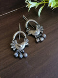 Bird Oxidised Hook Earring With Ghungroo | AMOLA