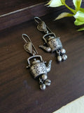 Silver-Plated Kettle Hook Earrings with Ghungroo | AMOLA