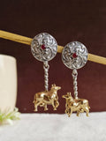 Nandi Ruby Oxidised Earrings | AMOLA