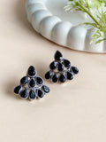 Oxidized Stone Studs - Silver Plated | AMOLA