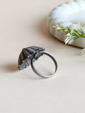 Oxidized German Silver Umbrella Cocktail Ring | AMOLA