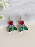 Vibrant Multicolor German Silver Hook Earrings for Daily Wear | AMOLA